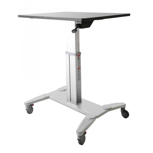 StarTech.com Workstation mobile [seduto/in piedi] - Regolabile in Altezza con superficie di lavoro da 31,5 (SIT STAND MOBILE WORKSTATION - - ROLLING DESK - ONE-TOUCH HEIGHT)