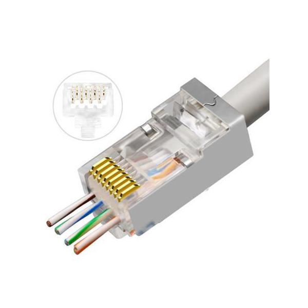 Lanview LVN125310 cavo di collegamento RJ45 Trasparente (RJ45 STP plug Cat6 for - AWG23-24 stranded/solid - conductor Easy-Connect 50 pcs box - Warranty: 300M)