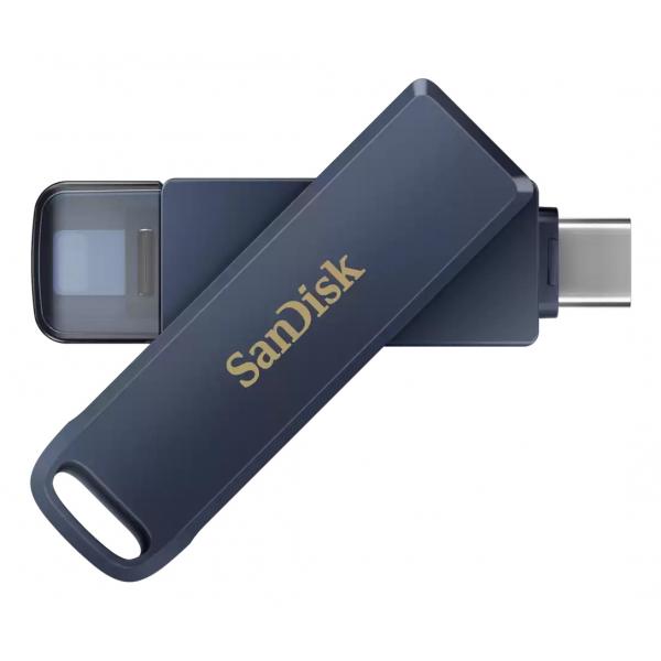 SanDisk iXpand unità flash USB 128 GB USB Type-C / Lightning 3.2 Gen 1 [3.1 Gen 1] Blu (IXPAND PHONE DRIVE USB TYPE-C - METALLIC SKY 128GB)