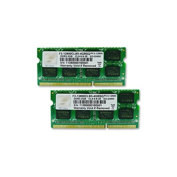 G.Skill 4GB DDR3-1600 SQ memoria 2 x 2 GB 204-pin SO-DIMM (G.Skill SQ Series - 4GB: 2x2GB - DDR3)