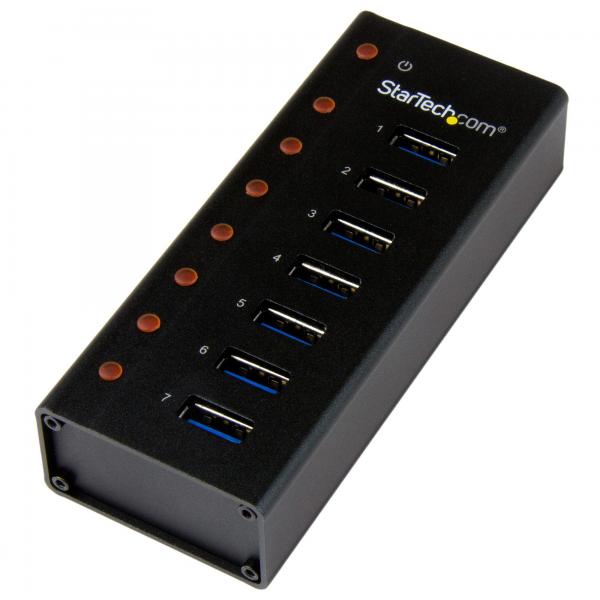 StarTech.com HUB USB 3.0 a 7 porte con case metallico - Perno e concentratore USB 3.0 desktop/montabile a parete (7 PORT USB 3.0 HUB METAL TAA - POWERED MOUNTABLE USB HUB)
