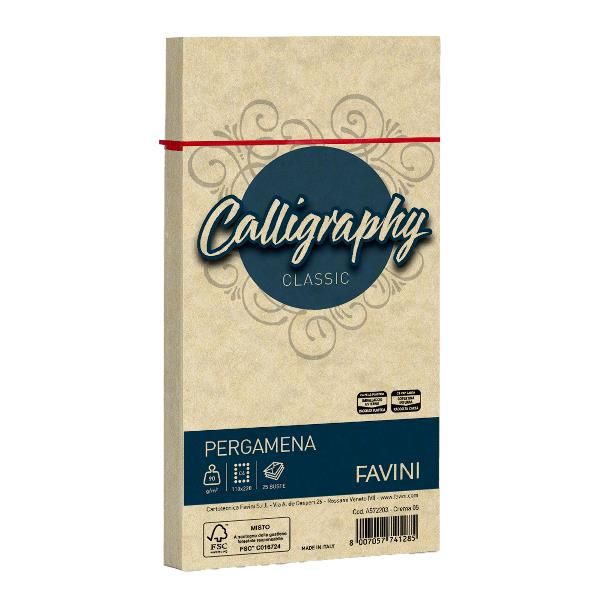CF25 BUSTE PERGAMENA CREMA 11X22