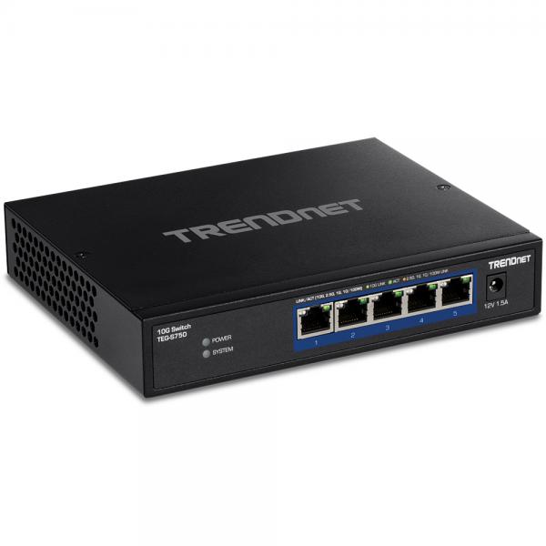 Trendnet TEG-S750 switch di rete 10G Ethernet [100/1000/10000] Nero (5-PORT 10G SWITCH - .)