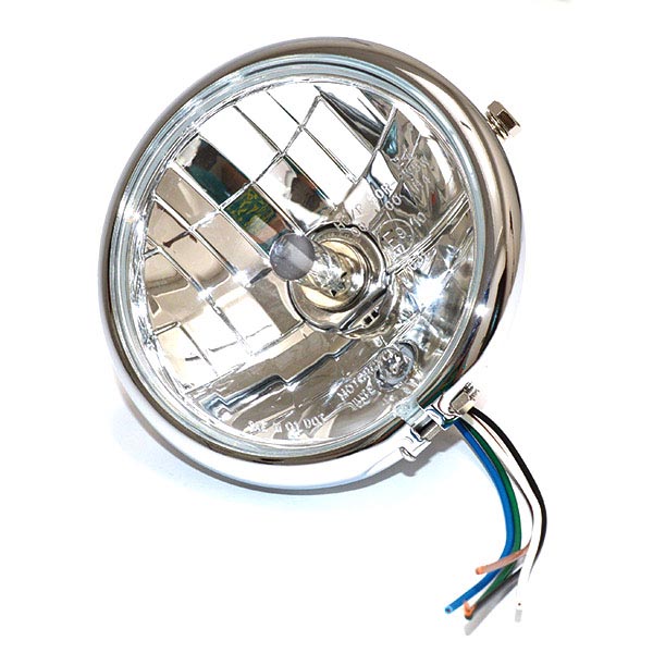 FANALE TONDO Ø 158 CROMATO VETRO TRASPARENTE LAMP.H4 E POSIZ