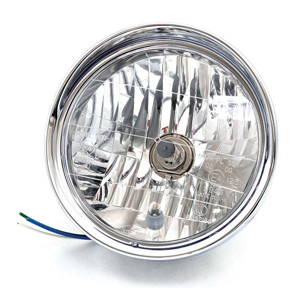 FANALE TONDO Ø 190 CROMATO H4 C/VISIERA LAMP.H4 E POSIZIONE