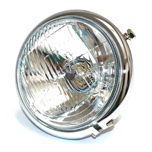 FANALE TONDO Ø 158 CROMATO VETRO RIGATO-LAMP.H4 E POSIZIONE