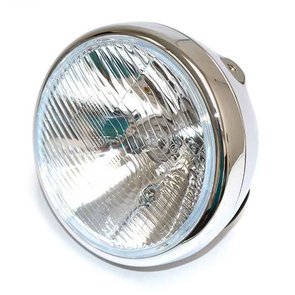 FANALE TONDO Ø 190 CROMATO VETRO RIGATO-H4 E POSIZIONE