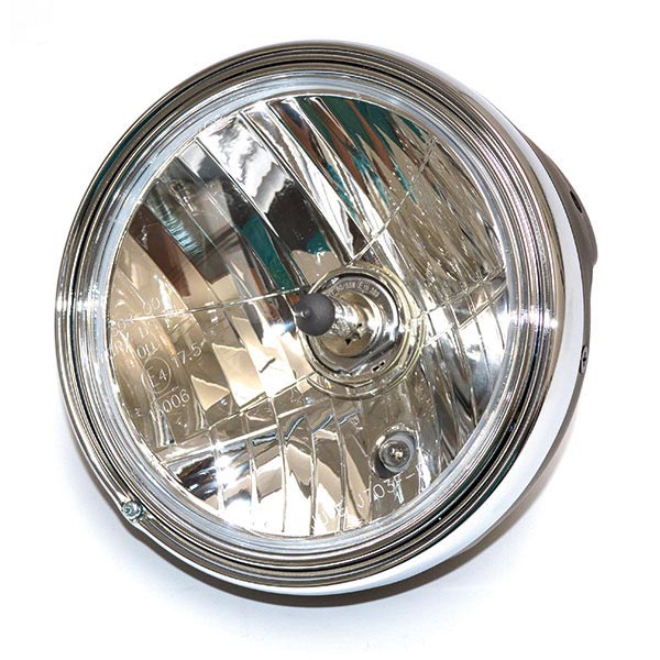 FANALE TONDO Ø 201 NERO-VETRO RIGATO-LAMP.H4 E POSIZIONE