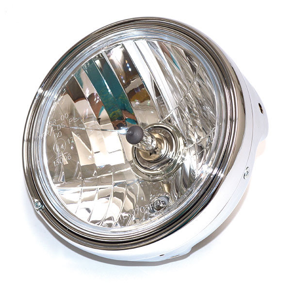 FANALE TONDO Ø 201 CROMATO-VETRO RIGATO-LAMP.H4 E POSIZIONE
