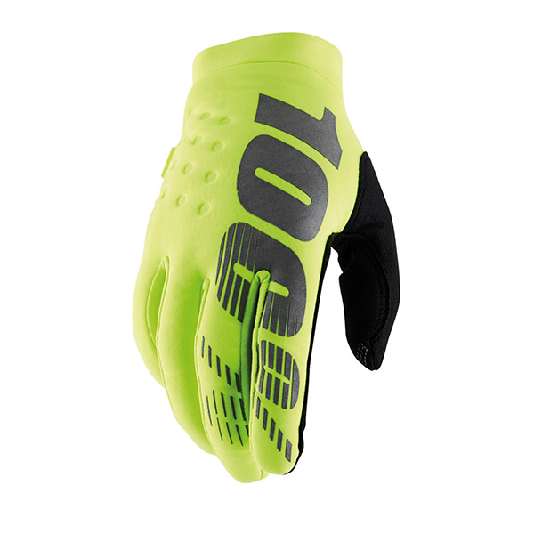 GUANTI 100% BRISKER YOUTH FLUO YELLOW/BLACK (L)