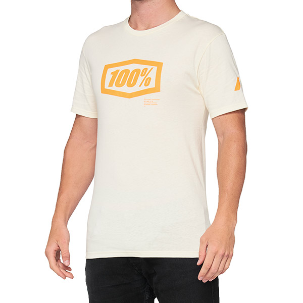 T-SHIRT 100% ESSENTIAL CHALK/ORANGE (TAGLIA S)