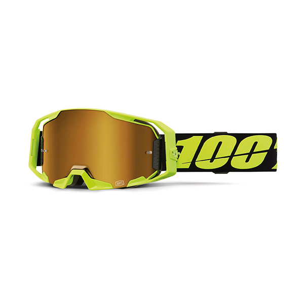 MASCHERA 100% ARMATIC NEON YELLOW - LENTE A SPECCHIO ORO