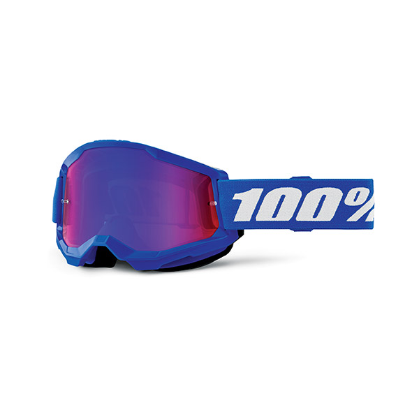 MASCHERA 100% STRATA 2 JUNIOR BLUE - LENTE A SPECCHIO ROSSA/BLU