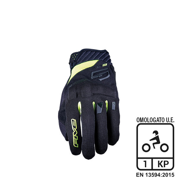 GUANTI FIVE RS3 EVO BLACK/FLUO YELLOW (L)