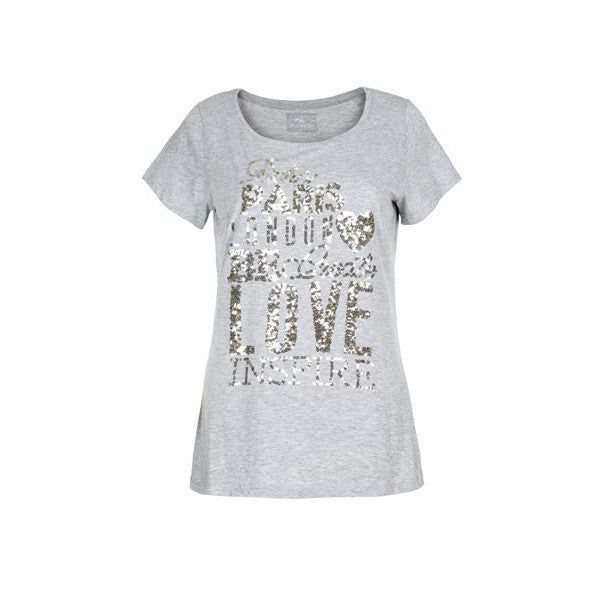 T-shirt donna jersey paillettes