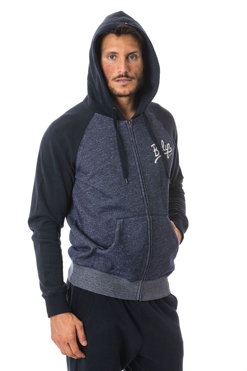 Felpa Uomo Mossa Full Zip Con Cappuccio