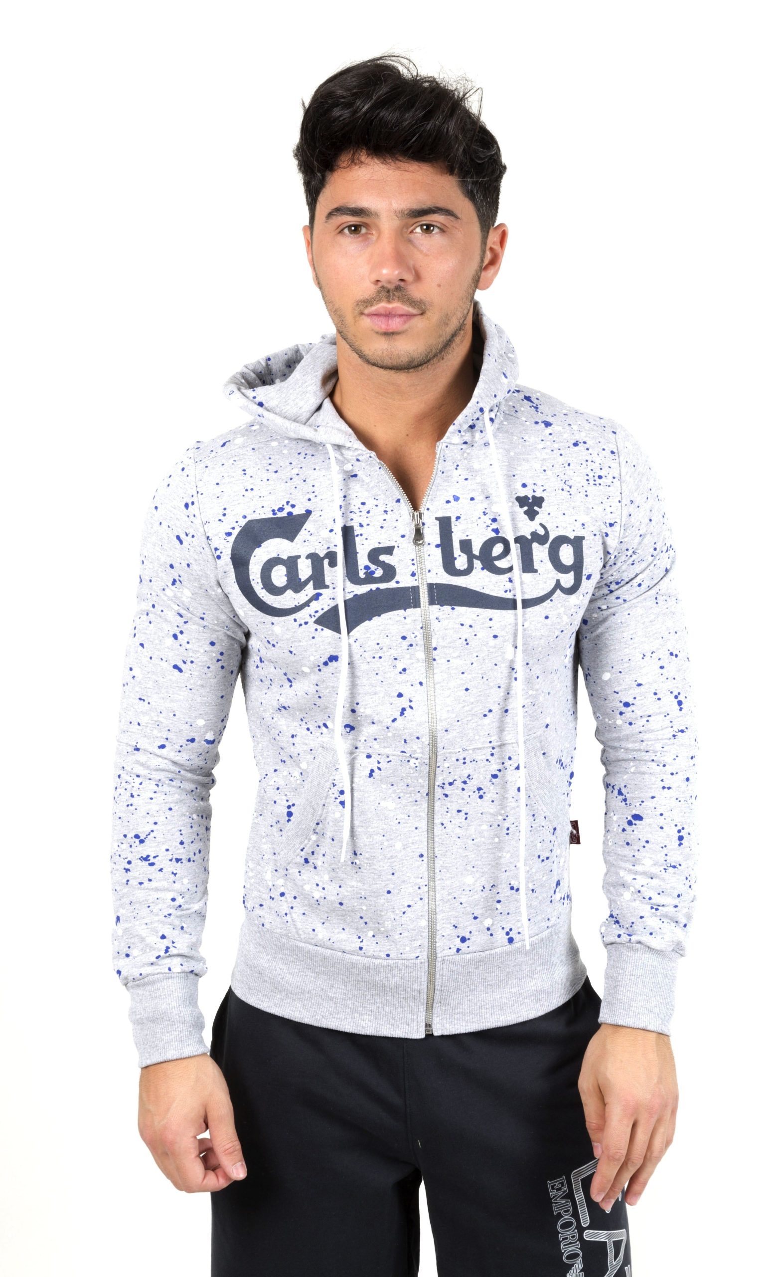 Felpa Full Zip Cappuccio Spruzzata