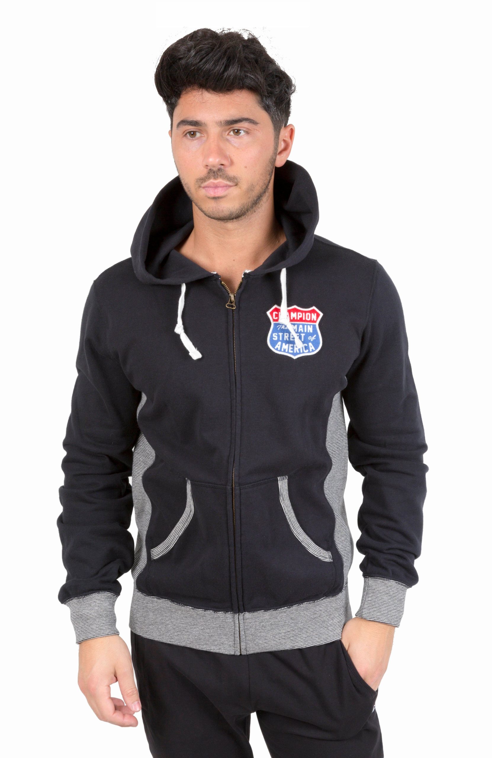 Felpa Full Zip Cappuccio Route 66