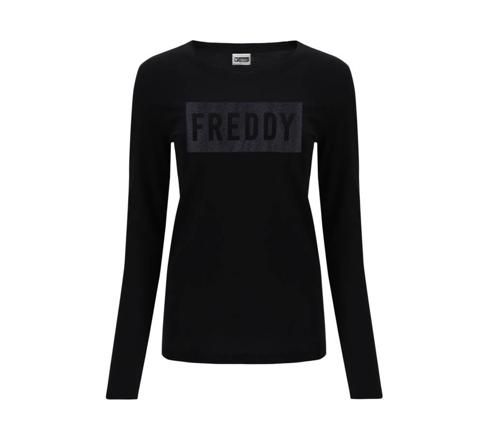 T-Shirt Donna Sunday Glitter Long Sleeve