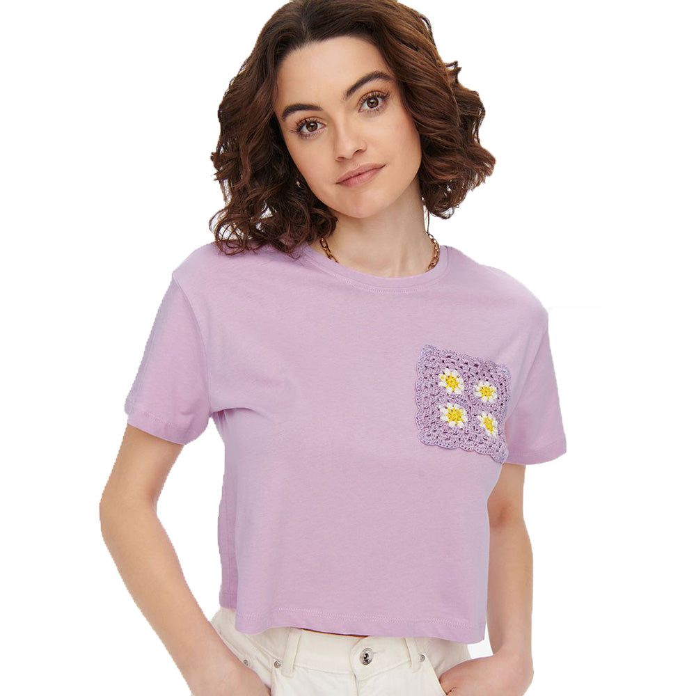 T-shirt Donna Cropped Woodstock - Image 5