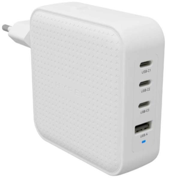 HYPER HJ1002WHWWGL Caricabatterie per dispositivi mobili Computer portatile, Smartphone, Tablet Bianco AC Ricarica rapida Interno (HYPERJUICE 100W USB-C GAN - TRAVEL CHARGER [3C+1A] - WHITE)