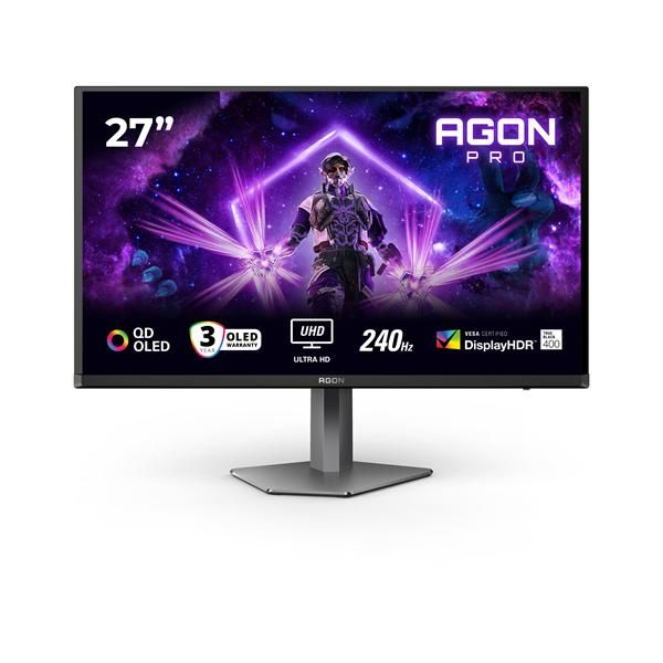 AOC G2 AG276UZD Monitor PC 67,3 cm [26.5] 3840 x 2160 Pixel 4K Ultra HD OLED Nero (AOC AG276UZD - 27 4K ULTRA HD OLED 4K SPEAKERS USB HUB HDMI,DISPLAY PORT HEIGHT ADJUSTABLE GAMING)