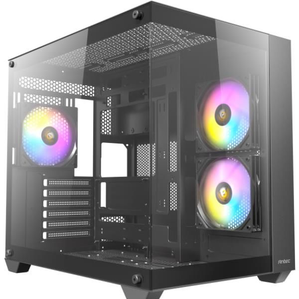 Antec CX800 ARGB Midi Tower Nero (ANTEC CX800 Mid Tower Gaming Case, Black, 270 Full-view tempered glass, 3 x 120mm ARGB reverse fans, 1x USB 2.0 / 1x USB 3.0, ATX, Micro ATX, ITX)