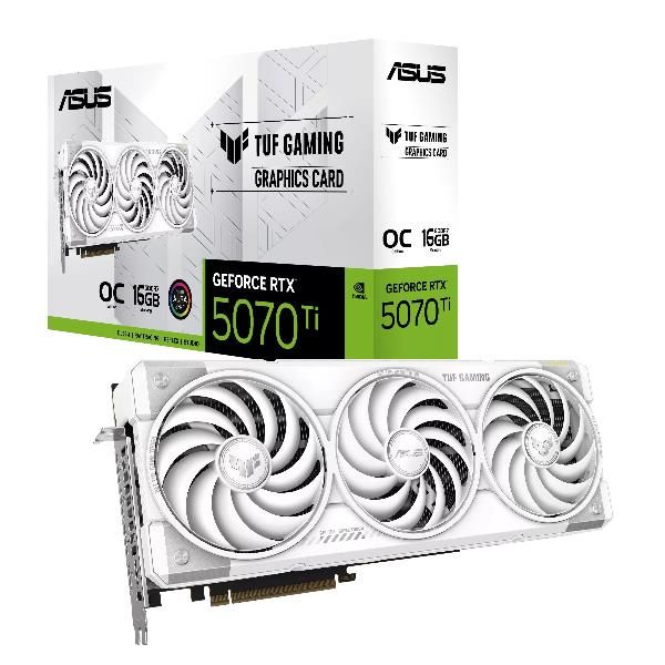 ASUS TUF Gaming TUF-RTX5070TI-O16G-WHITE-GAMING NVIDIA GeForce RTX 5070 Ti 16 GB GDDR7 (ASUS TUF-RTX5070TI-O16G-WHITE-GAMING Graphics Card)