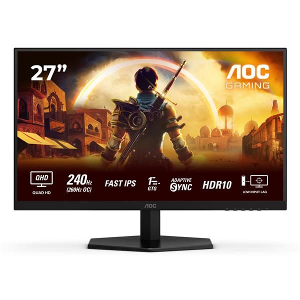 AOC G4 Q27G42ZE Monitor PC 68,6 cm [27] 2560 x 1440 Pixel Quad HD LCD Nero, Rosso (AOC 27 IPS MONITOR Q27G42ZE)
