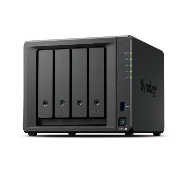 Synology DiskStation DS925+ server NAS e di archiviazione Ryzen Embedded V1500B 4 GB DDR4 0 TB Nero (Synology DS925+ 4 bay desktop NAS; AMD Ryzen V1500B; 4 GB ECC DDR4 [expandable up to 32 GB]; 2 x 2