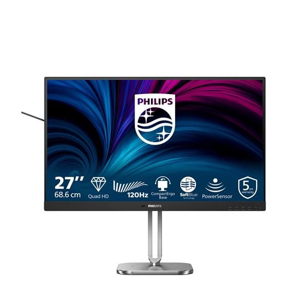 Philips Serie 4000 27B2N4500/00 Monitor PC 68,6 cm [27] 2560 x 1440 Pixel Quad HD LCD Grigio (Philips 27B2N4500 - 4000 Series - monitor a LED - 27 - 2560 x 1440 QHD @ 120 Hz - IPS - 350 cd/m? - 1500: