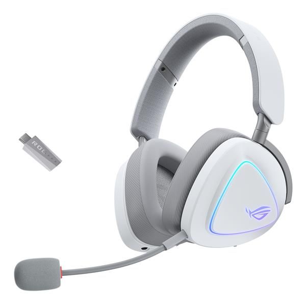 ASUS ROG Delta II Auricolare Con cavo e senza cavo A Padiglione Gaming USB tipo-C Bluetooth Bianco (ASUS ROG Delta II Wireless Gaming Headset, White)