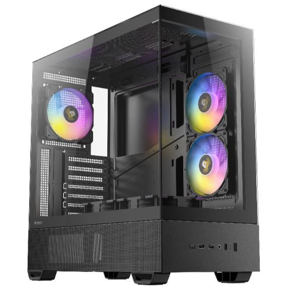 Antec CX705 ARGB Midi Tower Nero (Antec CX705 ARGB Gaming PC Case Mid Tower, 270? Tempered Glass, RGB Fans, ATX/Micro-ATX/ITX Compatible, USB-C, High Airflow, Black)