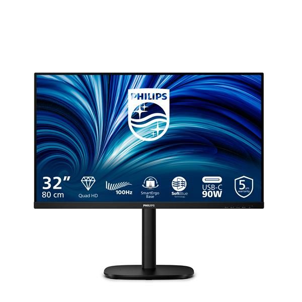 Philips 32B2U3601/00 Monitor PC 80 cm [31.5] 2560 x 1440 Pixel Quad HD LCD Nero (31.5IN WLED IPS 2560X1440 16:9 - 1500:1 4MS HDMI/DP/USB)