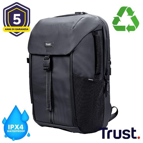 Trust 25669 borsa per laptop 43,2 cm [17] Zaino Grigio ([A] TRUST JERSEY TRAVEL COMMUTER BACKPACK WATERPROOF UP TO 17)