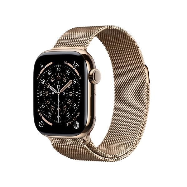 Apple Watch Series 11 GPS + Cellular 42mm Cassa Titanio Oro con Loop in maglia Milanese Oro (Apple Watch 11 42 Gold Ti Gd Ml Cel)