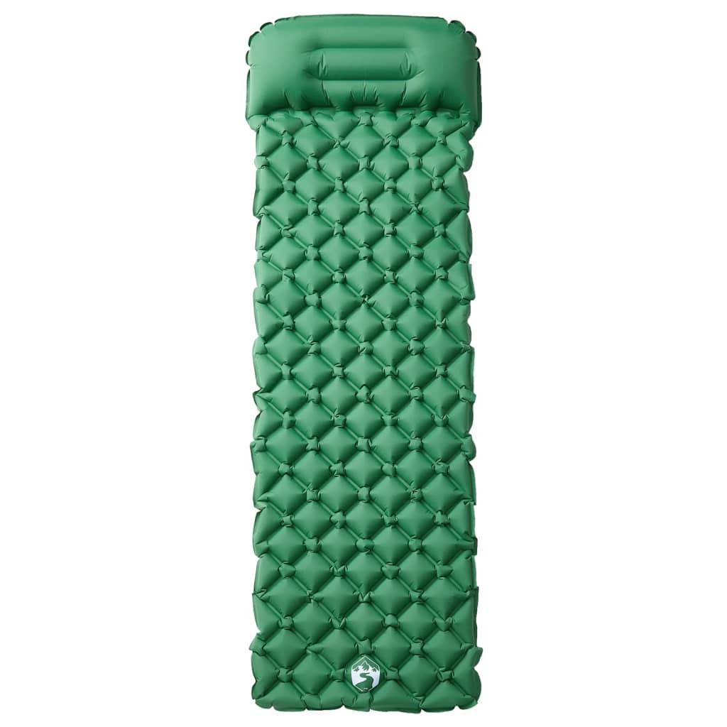 Materasso Campeggio Gonfiabile Con Cuscino 1 Persona Verde