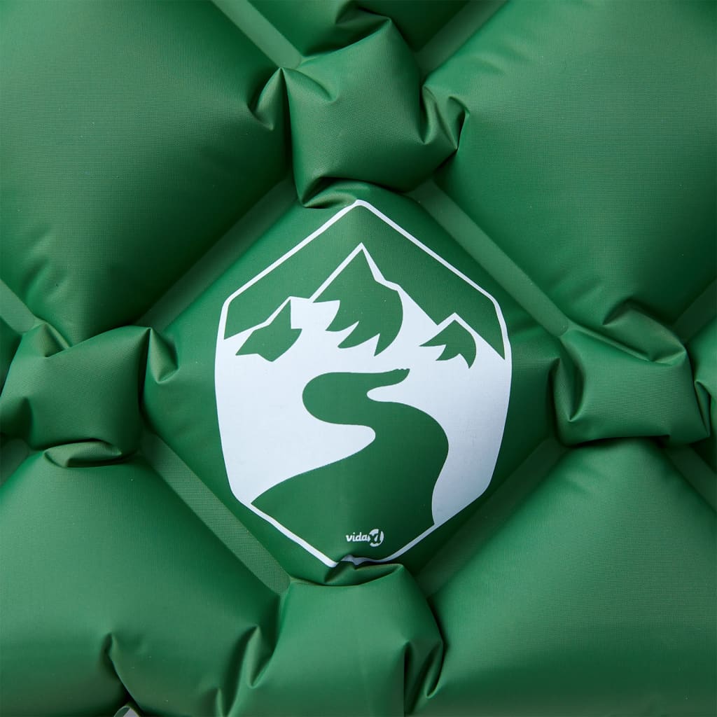 Materasso Campeggio Gonfiabile Con Cuscino 1 Persona Verde - Image 3