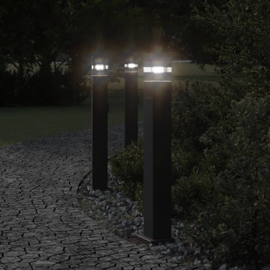 Lampada Da Terra Per Esterni Con Presa Nera 80 Cm Alluminio