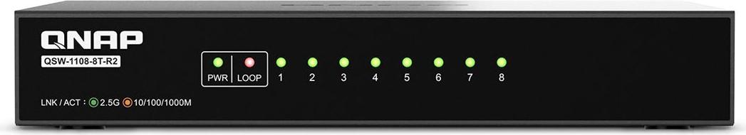 Qnap QsW-1108-8T-R2 - Switch - Unmanaged - 8 X 10/100/1000/2.5g (qsW-1108-8T-R2)