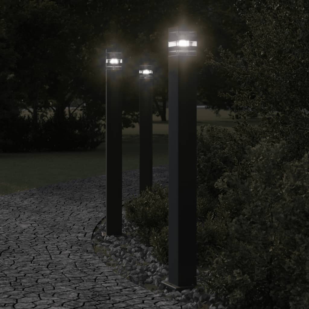Lampada Da Terra Per Esterni Nera 110 Cm In Alluminio