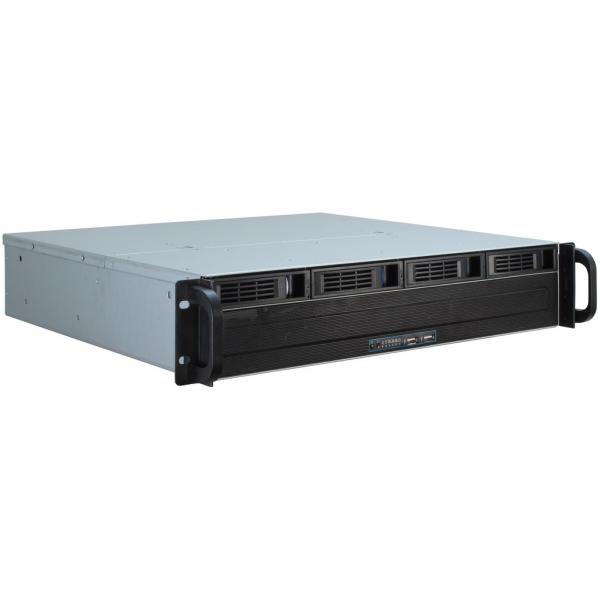 InteR-Tech Ipc 2U-2404s Supporto Nero, Argento (inteR-Tech Ipc 2U-2404s - RacK-Monterb)