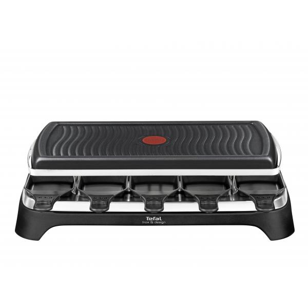 Tefal Re4588 Griglia Per Raclette 10 Persona[e] 1350 W Nero, Acciaio Inox (tefal Gourmet 10 Inox&design Raclette)