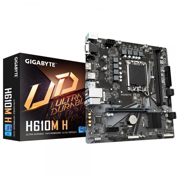 Gigabyte H610m H Scheda Madre - Supporta Cpu Intel Core Di 14a Generazione, Vrm Digitale Ibrido 6+1+1, Fino A 5600mhz Ddr4 [oc], 1xpcie 3.0 M.2, Gbe