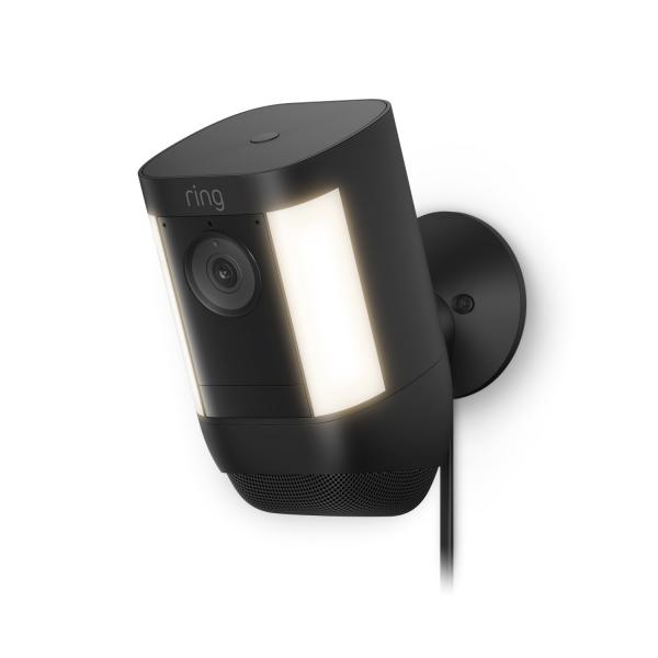 Ring Spotlight Cam Pro PluG-In - Telecamera Di Sorveglianza Connessa In Rete - Per Esterno - Resistente Agli Agenti Atmosferici - Colore [giorno E no