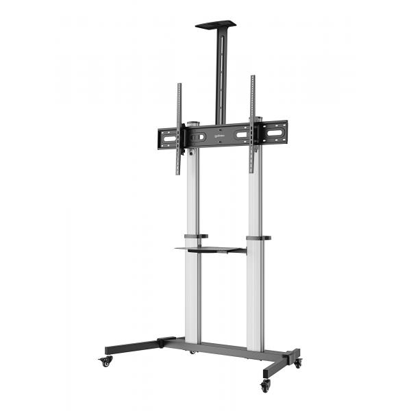 Manhattan 462563 Supporto Tv A Parete 2,54 M [100] Nero, Argento (tv/monitor Trolley StanD- - 37-100in Vesa To 1000x600mm 80kg)