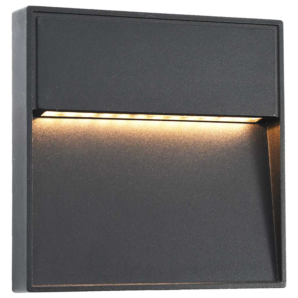 Lampade Da Parete Da Esterno A Led 2 Pz 3 W Nere Quadrate