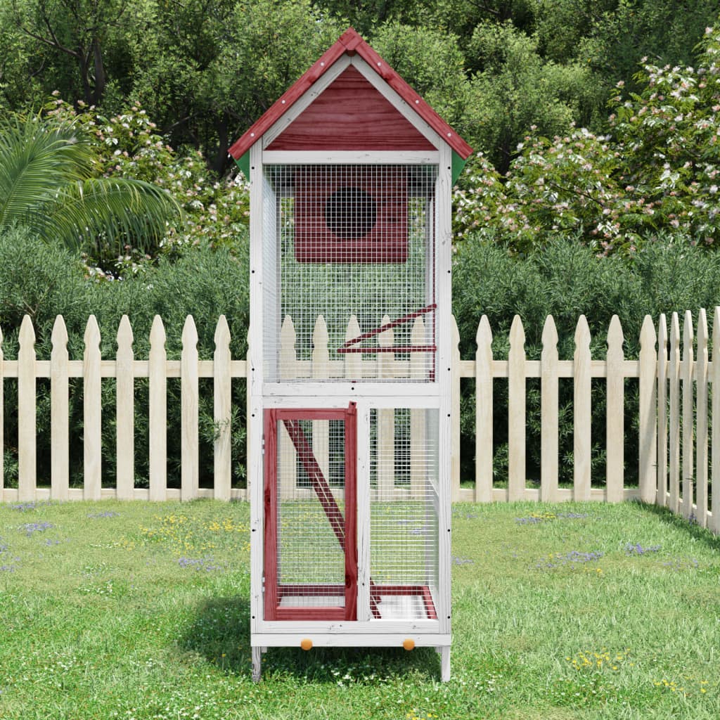 Casetta Per Uccelli Moka 60x58,5x160 Cm Legno Massello Di Pino