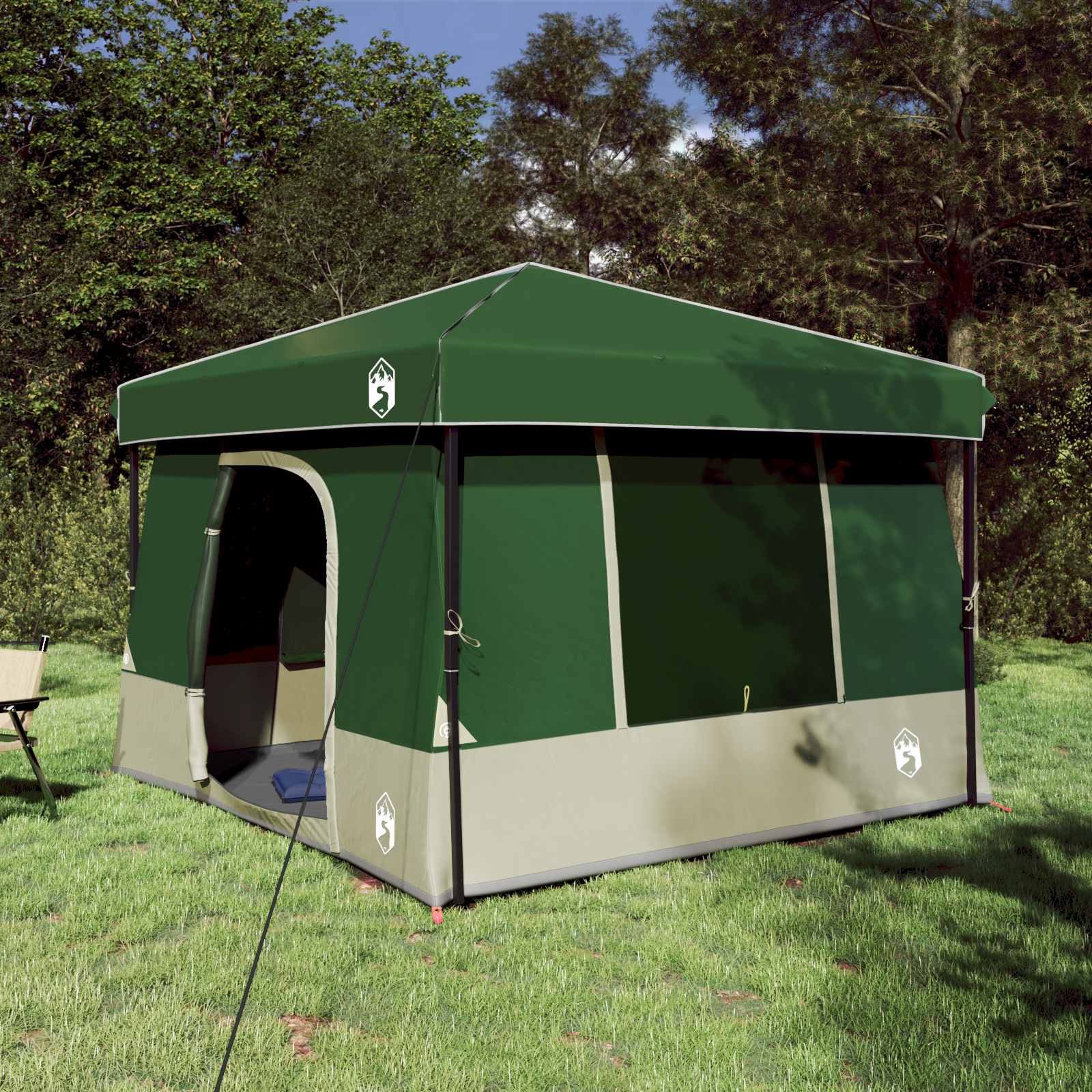 Set Di Tende Da Campeggio 2 Pcs Verde Taffeta E Tessuto