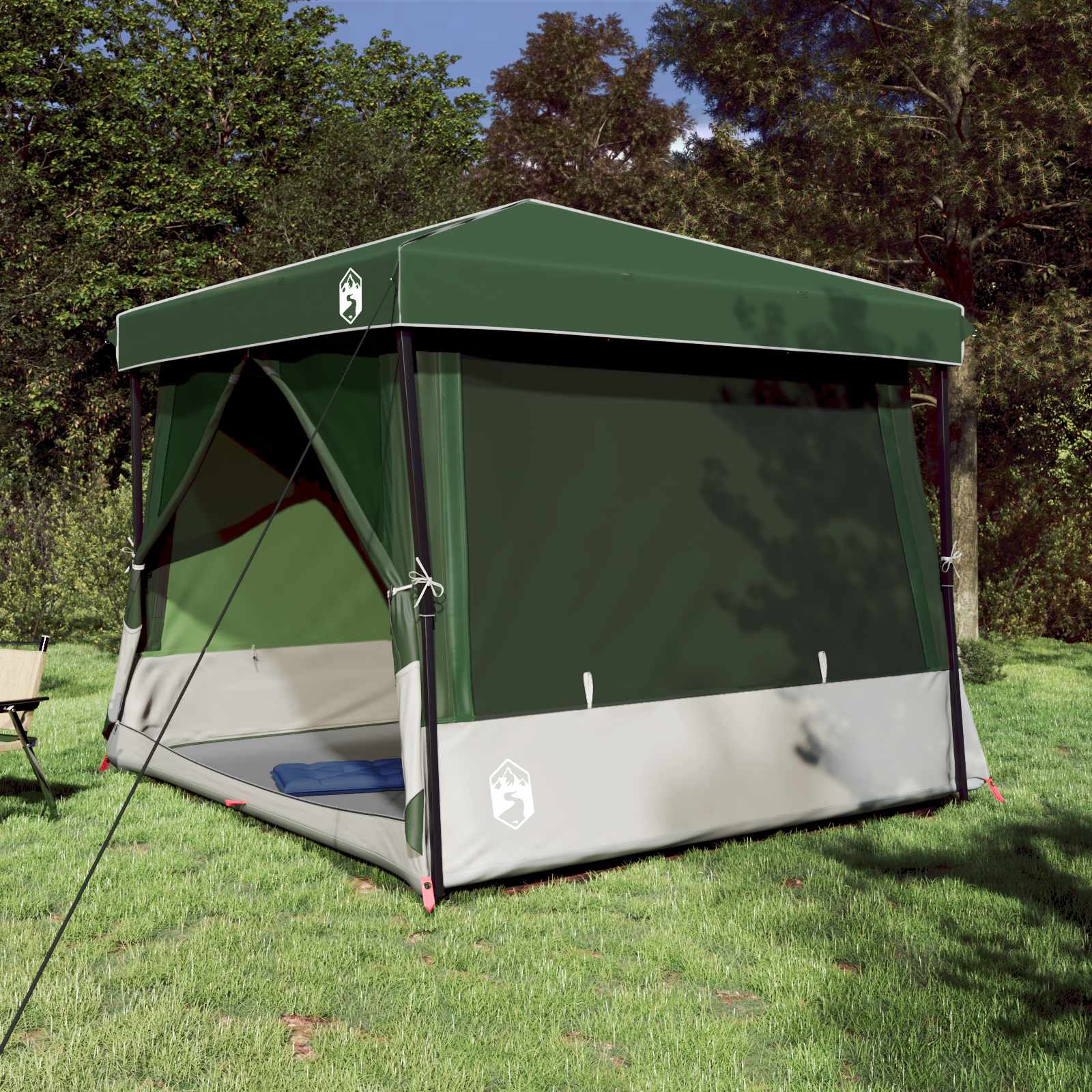 Set Di Tende Da Campeggio 2 Pcs Verde Taffeta E Tessuto